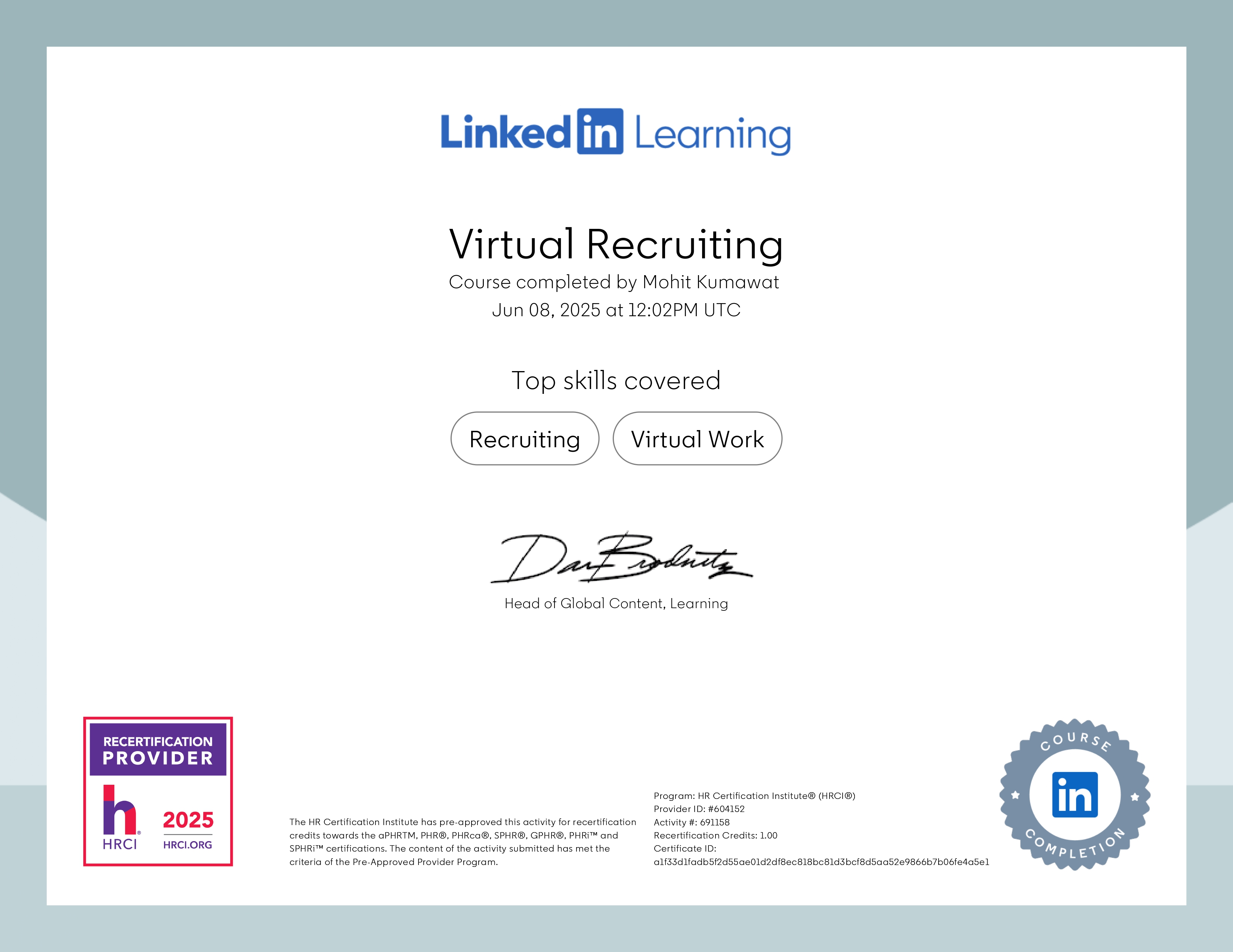 Certificate 17 Title